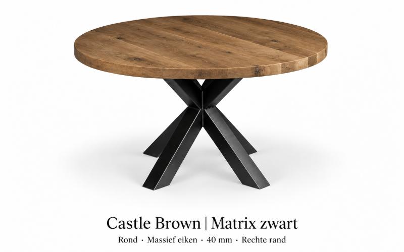 Ronde eiken eettafel 40 mm &ndash; zelf samenstellen